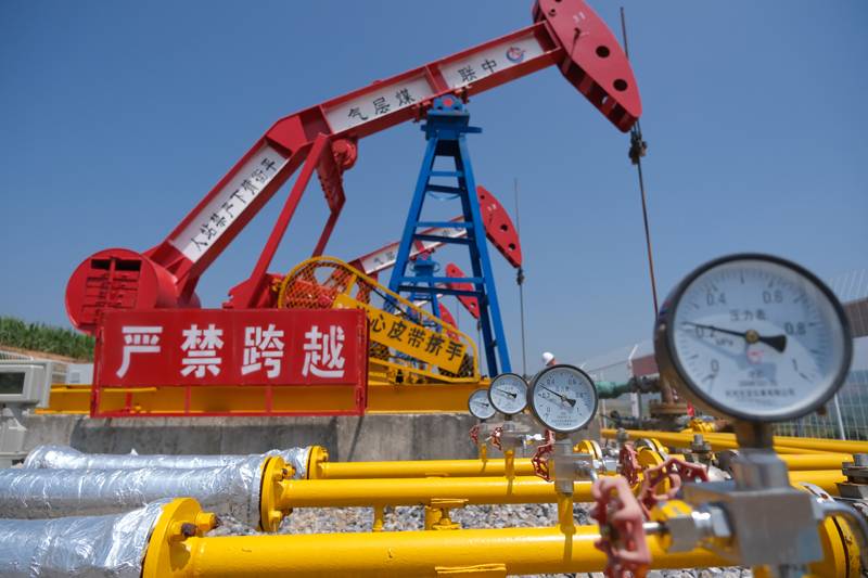 潘河區(qū)塊薄煤層氣井排采現(xiàn)場(chǎng)。受訪者供圖