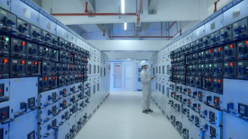 300兆瓦壓氣儲(chǔ)能示范工程低壓配電室。受訪者供圖