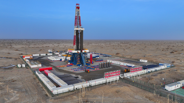 深地塔科1井鉆探作業(yè)現(xiàn)場。受訪者供圖