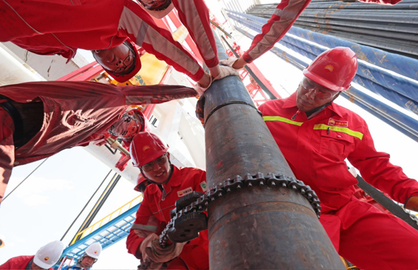 深地塔科1井鉆探作業(yè)現(xiàn)場。受訪者供圖