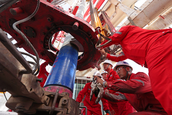 深地塔科1井鉆探作業(yè)現(xiàn)場。受訪者供圖