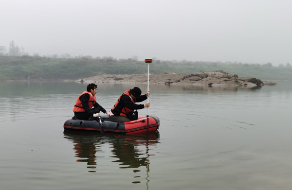 2025年庫尾減淤調(diào)度后河道測量現(xiàn)場。受訪者供圖