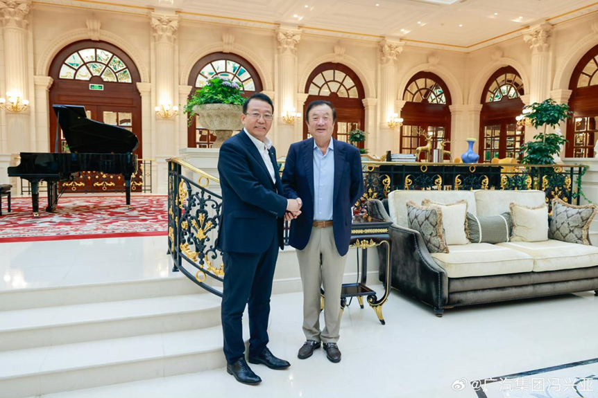 6月30日，廣汽集團(tuán)馮興亞赴深圳拜訪華為任正非。（受訪者供圖）