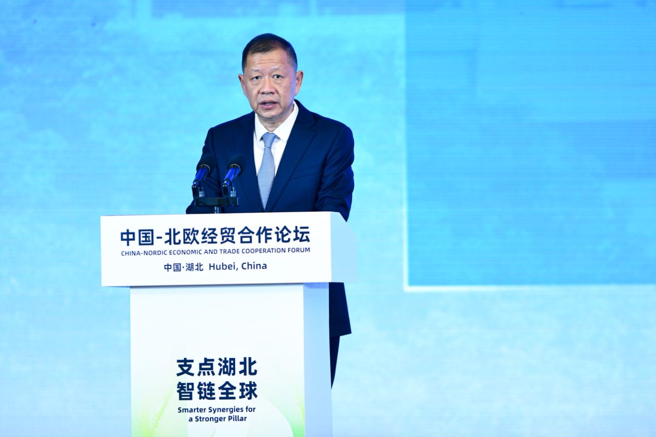 東風(fēng)汽車集團(tuán)有限公司董事長、黨委書記楊青。人民網(wǎng)記者 任峰濤攝