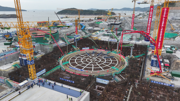 浙江三澳核電項(xiàng)目3號機(jī)組建設(shè)現(xiàn)場。受訪者供圖