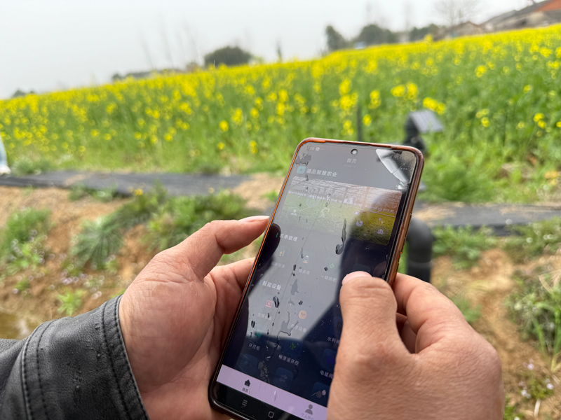 村民展示智慧水利系統(tǒng)。人民網記者 歐陽易佳攝