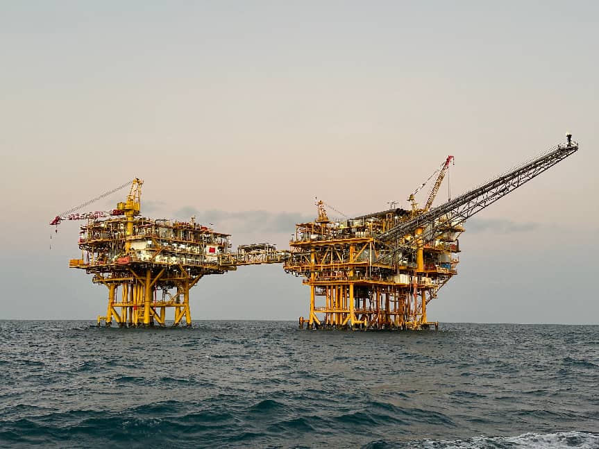 東方1-1氣田海上平臺。受訪者供圖