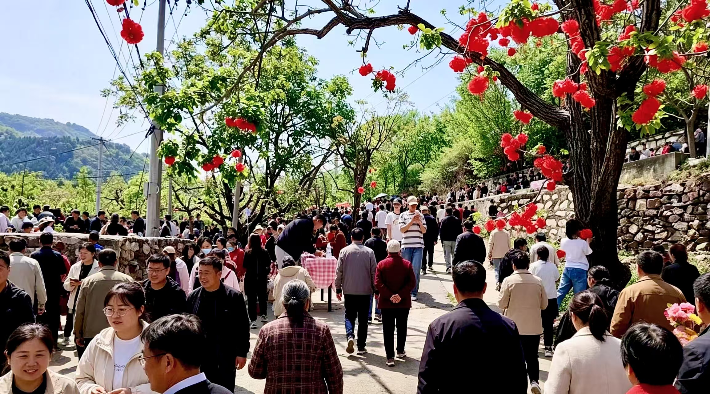 5月1日，眾多游客陸續(xù)進(jìn)入太后村，沉浸式體驗(yàn)“太后十二式”活動(dòng)。人民網(wǎng)記者 李棟攝
