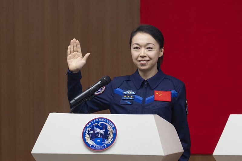 神舟二十三號(hào)航天員黎家盈。人民網(wǎng)記者 翁奇羽攝